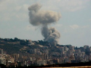 View of Israeli bombing from Beirut airport (photo by Constantine Markides)