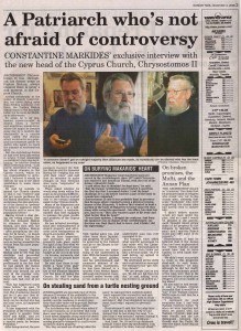 Archbishop of Cyprus Interviewed by Constantine Markides
