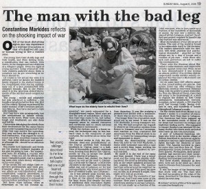 Opinion piece on Lebanon War Evacuees by Constantine Markides
