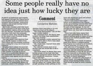 2006 Lebanon War Evacuees Cyprus Mail comment